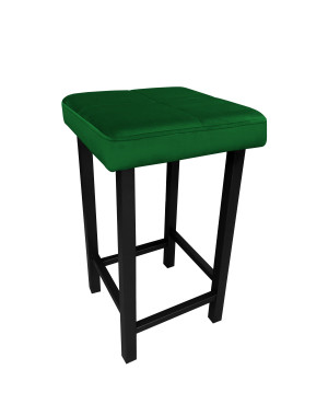 Taboret KLASYK tkanina Welur stelaż metalowy : Kolor Stelaża - Czarny , Kolor tkaniny - VELVET - MG25, Typ tkaniny - Velvet, Wysokość - 60 cm