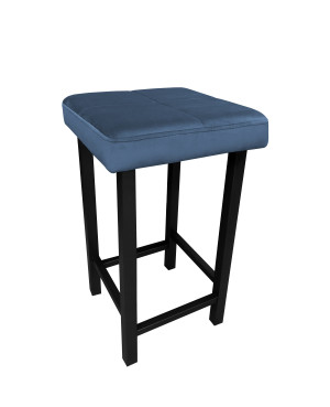 Taboret KLASYK tkanina Welur stelaż metalowy : Kolor Stelaża - Czarny , Kolor tkaniny - VELVET - MG33, Typ tkaniny - Velvet, Wysokość - 60 cm