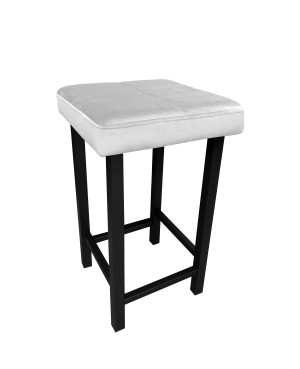Taboret KLASYK tkanina Welur stelaż metalowy : Kolor Stelaża - Czarny , Kolor tkaniny - VELVET - MG39, Typ tkaniny - Velvet, Wysokość - 60 cm