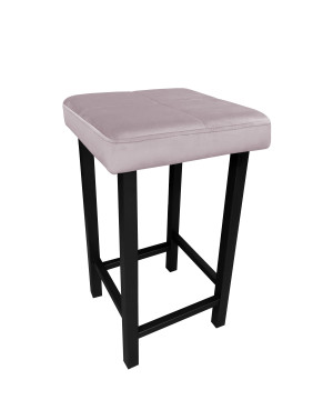Taboret KLASYK tkanina Welur stelaż metalowy : Kolor Stelaża - Czarny , Kolor tkaniny - VELVET - MG55, Typ tkaniny - Velvet, Wysokość - 60 cm