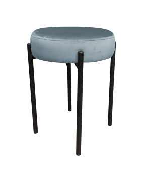 Taboret DIOR stelaż metalowy tkanina Welur : Kolor Stelaża - Czarny , Kolor tkaniny - VELVET - BL06, Typ tkaniny - Velvet