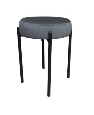 Taboret DIOR stelaż metalowy tkanina Welur : Kolor Stelaża - Czarny , Kolor tkaniny - VELVET - BL14, Typ tkaniny - Velvet