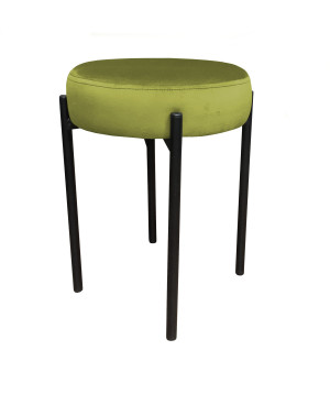 Taboret DIOR stelaż metalowy tkanina Welur : Kolor Stelaża - Czarny , Kolor tkaniny - VELVET - BL75, Typ tkaniny - Velvet