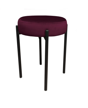 Taboret DIOR stelaż metalowy tkanina Welur : Kolor Stelaża - Czarny , Kolor tkaniny - VELVET - MG02, Typ tkaniny - Velvet