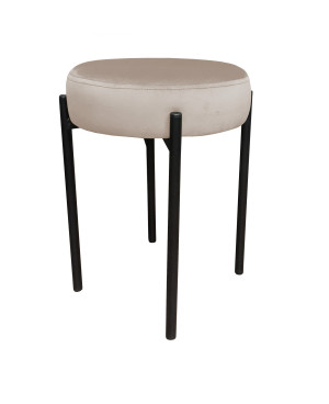 Taboret DIOR stelaż metalowy tkanina Welur : Kolor Stelaża - Czarny , Kolor tkaniny - VELVET - MG09, Typ tkaniny - Velvet