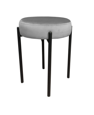 Taboret DIOR stelaż metalowy tkanina Welur : Kolor Stelaża - Czarny , Kolor tkaniny - VELVET - MG17, Typ tkaniny - Velvet