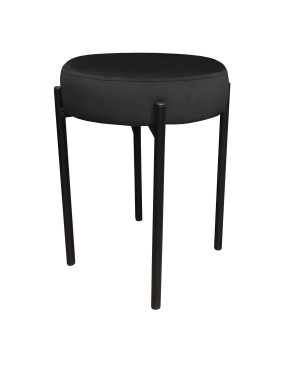 Taboret DIOR stelaż metalowy tkanina Welur : Kolor Stelaża - Czarny , Kolor tkaniny - VELVET - MG19, Typ tkaniny - Velvet