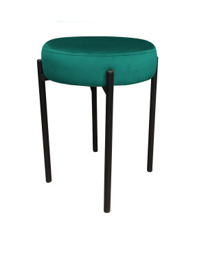 Taboret DIOR stelaż metalowy tkanina Welur : Kolor Stelaża - Czarny , Kolor tkaniny - VELVET - MG20, Typ tkaniny - Velvet