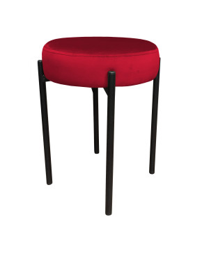 Taboret DIOR stelaż metalowy tkanina Welur : Kolor Stelaża - Czarny , Kolor tkaniny - VELVET - MG31, Typ tkaniny - Velvet