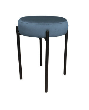 Taboret DIOR stelaż metalowy tkanina Welur : Kolor Stelaża - Czarny , Kolor tkaniny - VELVET - MG33, Typ tkaniny - Velvet