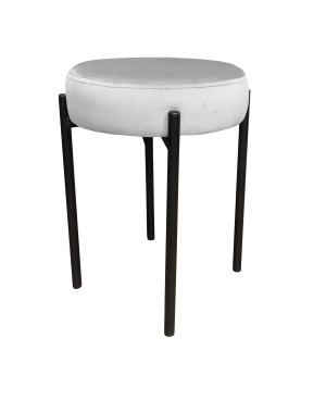 Taboret DIOR stelaż metalowy tkanina Welur : Kolor Stelaża - Czarny , Kolor tkaniny - VELVET - MG39, Typ tkaniny - Velvet