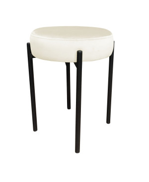 Taboret DIOR stelaż metalowy tkanina Welur : Kolor Stelaża - Czarny , Kolor tkaniny - VELVET - MG50, Typ tkaniny - Velvet