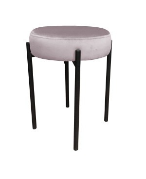 Taboret DIOR stelaż metalowy tkanina Welur : Kolor Stelaża - Czarny , Kolor tkaniny - VELVET - MG55, Typ tkaniny - Velvet
