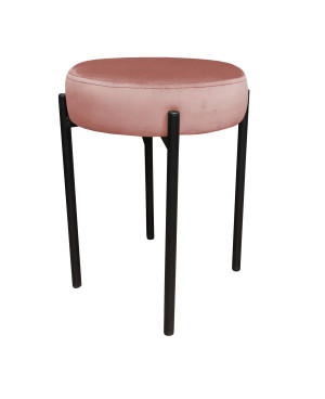 Taboret DIOR stelaż metalowy tkanina Welur : Kolor Stelaża - Czarny , Kolor tkaniny - VELVET - MG58, Typ tkaniny - Velvet