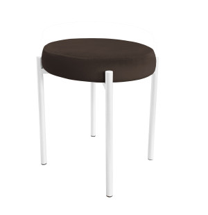 Taboret DIOR stelaż metalowy tkanina Welur : Kolor Stelaża - Biały, Kolor tkaniny - VELVET - MG05, Typ tkaniny - Velvet