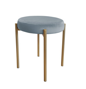 Taboret DIOR stelaż metalowy tkanina Welur : Kolor Stelaża - Złoty, Kolor tkaniny - VELVET - BL06, Typ tkaniny - Velvet
