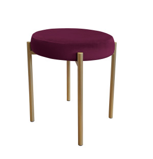 Taboret DIOR stelaż metalowy tkanina Welur : Kolor Stelaża - Złoty, Kolor tkaniny - VELVET - MG02, Typ tkaniny - Velvet
