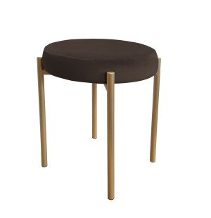 Taboret DIOR stelaż metalowy tkanina Welur : Kolor Stelaża - Złoty, Kolor tkaniny - VELVET - MG05, Typ tkaniny - Velvet