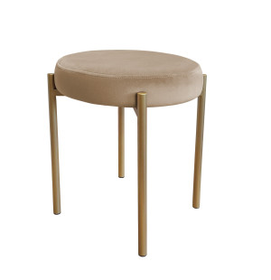 Taboret DIOR stelaż metalowy tkanina Welur : Kolor Stelaża - Złoty, Kolor tkaniny - VELVET - MG06, Typ tkaniny - Velvet