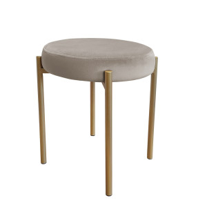 Taboret DIOR stelaż metalowy tkanina Welur : Kolor Stelaża - Złoty, Kolor tkaniny - VELVET - MG09, Typ tkaniny - Velvet
