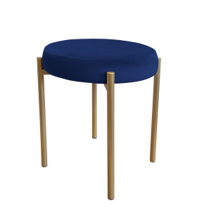 Taboret DIOR stelaż metalowy tkanina Welur : Kolor Stelaża - Złoty, Kolor tkaniny - VELVET - MG16, Typ tkaniny - Velvet