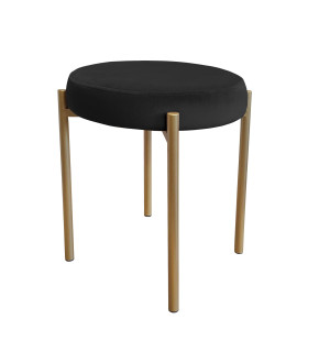 Taboret DIOR stelaż metalowy tkanina Welur : Kolor Stelaża - Złoty, Kolor tkaniny - VELVET - MG19, Typ tkaniny - Velvet