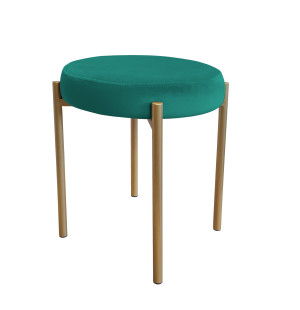 Taboret DIOR stelaż metalowy tkanina Welur : Kolor Stelaża - Złoty, Kolor tkaniny - VELVET - MG20, Typ tkaniny - Velvet