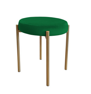Taboret DIOR stelaż metalowy tkanina Welur : Kolor Stelaża - Złoty, Kolor tkaniny - VELVET - MG25, Typ tkaniny - Velvet