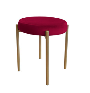 Taboret DIOR stelaż metalowy tkanina Welur : Kolor Stelaża - Złoty, Kolor tkaniny - VELVET - MG31, Typ tkaniny - Velvet