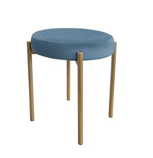 Taboret DIOR stelaż metalowy tkanina Welur : Kolor Stelaża - Złoty, Kolor tkaniny - VELVET - MG33, Typ tkaniny - Velvet