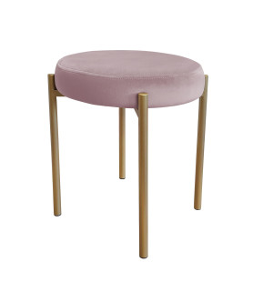 Taboret DIOR stelaż metalowy tkanina Welur : Kolor Stelaża - Złoty, Kolor tkaniny - VELVET - MG55, Typ tkaniny - Velvet