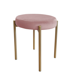 Taboret DIOR stelaż metalowy tkanina Welur : Kolor Stelaża - Złoty, Kolor tkaniny - VELVET - MG58, Typ tkaniny - Velvet