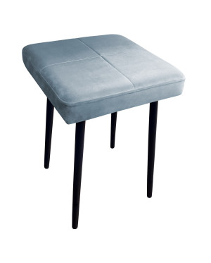 Taboret MAX tkanina Welur stelaż metalowy STOŁEK LOFT : Kolor nogi - Czarna stożek, Kolor tkaniny - VELVET - BL06, Typ tkaniny - Velvet