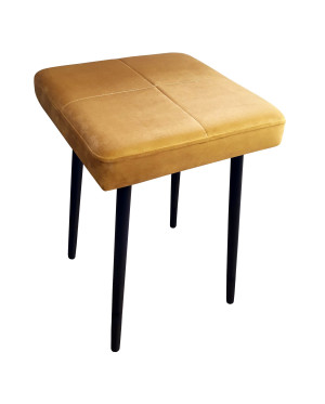 Taboret MAX tkanina Welur stelaż metalowy STOŁEK LOFT : Kolor nogi - Czarna stożek, Kolor tkaniny - VELVET - MG15, Typ tkaniny - Velvet