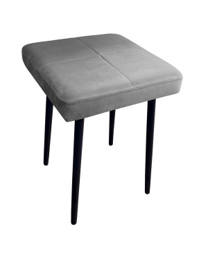 Taboret MAX tkanina Welur stelaż metalowy STOŁEK LOFT : Kolor nogi - Czarna stożek, Kolor tkaniny - VELVET - MG17, Typ tkaniny - Velvet