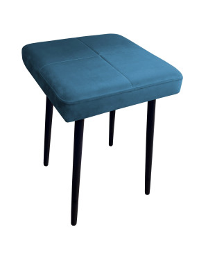 Taboret MAX tkanina Welur stelaż metalowy STOŁEK LOFT : Kolor nogi - Czarna stożek, Kolor tkaniny - VELVET - MG33, Typ tkaniny - Velvet