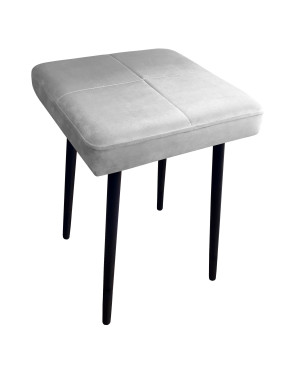 Taboret MAX tkanina Welur stelaż metalowy STOŁEK LOFT : Kolor nogi - Czarna stożek, Kolor tkaniny - VELVET - MG39, Typ tkaniny - Velvet