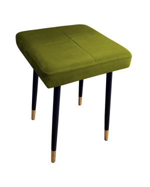 Taboret MAX tkanina Welur stelaż metalowy STOŁEK LOFT : Kolor nogi - Czano-złota stożek, Kolor tkaniny - VELVET - BL75, Typ tkaniny - Velvet