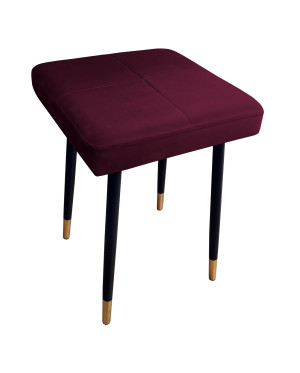 Taboret MAX tkanina Welur stelaż metalowy STOŁEK LOFT : Kolor nogi - Czano-złota stożek, Kolor tkaniny - VELVET - MG02, Typ tkaniny - Velvet