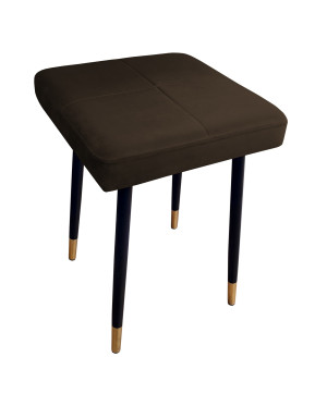 Taboret MAX tkanina Welur stelaż metalowy STOŁEK LOFT : Kolor nogi - Czano-złota stożek, Kolor tkaniny - VELVET - MG05, Typ tkaniny - Velvet