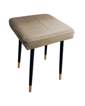 Taboret MAX tkanina Welur stelaż metalowy STOŁEK LOFT : Kolor nogi - Czano-złota stożek, Kolor tkaniny - VELVET - MG09, Typ tkaniny - Velvet