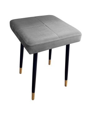 Taboret MAX tkanina Welur stelaż metalowy STOŁEK LOFT : Kolor nogi - Czano-złota stożek, Kolor tkaniny - VELVET - MG17, Typ tkaniny - Velvet