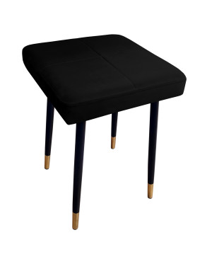 Taboret MAX tkanina Welur stelaż metalowy STOŁEK LOFT : Kolor nogi - Czano-złota stożek, Kolor tkaniny - VELVET - MG19, Typ tkaniny - Velvet