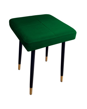 Taboret MAX tkanina Welur stelaż metalowy STOŁEK LOFT : Kolor nogi - Czano-złota stożek, Kolor tkaniny - VELVET - MG25, Typ tkaniny - Velvet