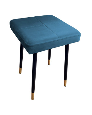 Taboret MAX tkanina Welur stelaż metalowy STOŁEK LOFT : Kolor nogi - Czano-złota stożek, Kolor tkaniny - VELVET - MG33, Typ tkaniny - Velvet