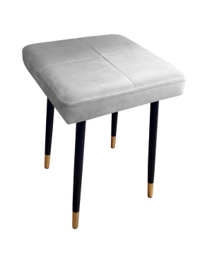 Taboret MAX tkanina Welur stelaż metalowy STOŁEK LOFT : Kolor nogi - Czano-złota stożek, Kolor tkaniny - VELVET - MG39, Typ tkaniny - Velvet