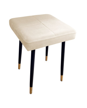 Taboret MAX tkanina Welur stelaż metalowy STOŁEK LOFT : Kolor nogi - Czano-złota stożek, Kolor tkaniny - VELVET - MG50, Typ tkaniny - Velvet