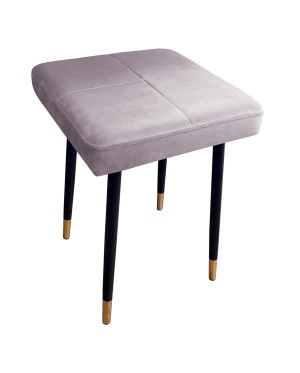 Taboret MAX tkanina Welur stelaż metalowy STOŁEK LOFT : Kolor nogi - Czano-złota stożek, Kolor tkaniny - VELVET - MG55, Typ tkaniny - Velvet