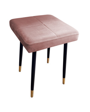 Taboret MAX tkanina Welur stelaż metalowy STOŁEK LOFT : Kolor nogi - Czano-złota stożek, Kolor tkaniny - VELVET - MG58, Typ tkaniny - Velvet