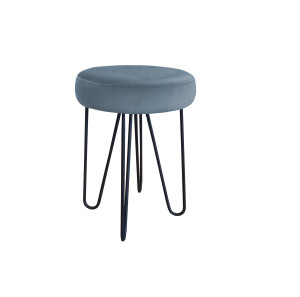 Taboret Venus tkanina Welur stelaż metalowy STOŁEK LOFT : Kolor Stelaża - Czarny , Kolor tkaniny - VELVET - BL06, Typ tkaniny - Velvet